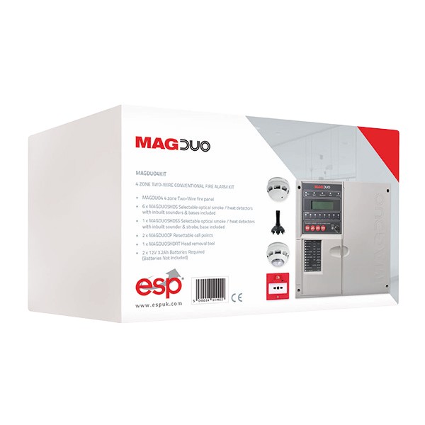 4 ZONE TWO WIRE MAGDUO FIRE ALARM KIT - GREY MAGDUO4KIT