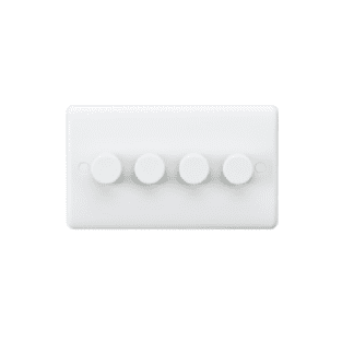 4 Gang Dimmer Light Switch 4G 2-way 40-400W (3-100W LED) Leading Edge Dimmer - White / CU2164
