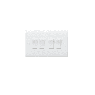 4 Gang Light Switch 10AX 4G 2-way Switch - White / CU4100