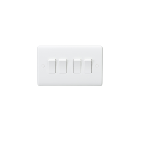 4 Gang Light Switch 10AX 4G 2-way Switch - White / CU4100