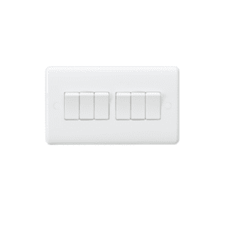 6 Gang Light Switch 10AX 6G 2-way Switch - White / CU4200