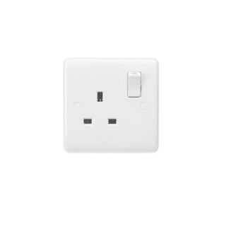 Single Socket 13A 1G SP Switched Socket - ASTA Approved - White / CU7000S