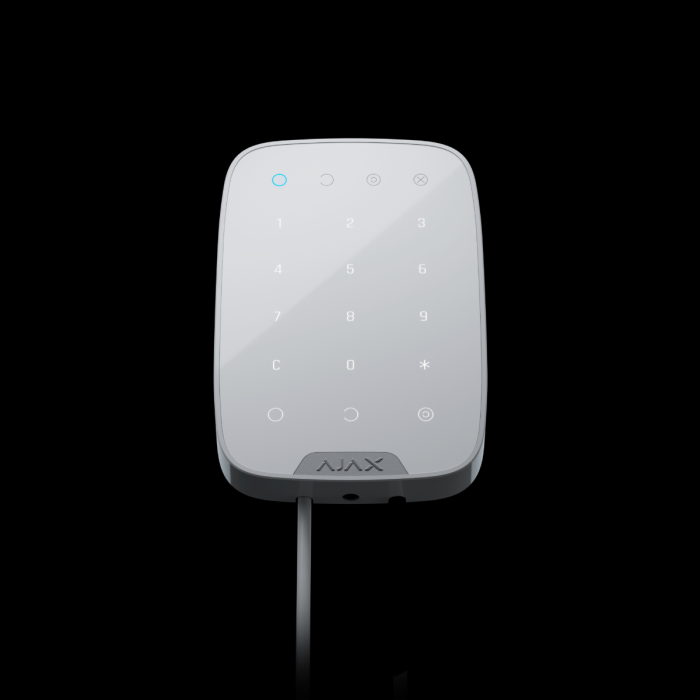 Ajax KeyPad Fibra Wired White Indoor Keyboard