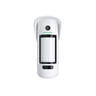 Ajax White Wireless Outdoor Motion Detector that Takes Photos by Alarm and on Demand