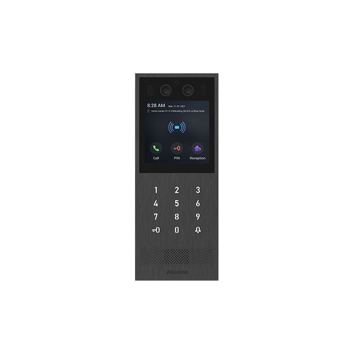 Akuvox Vandal Resistant SIP Video Intercom, Digital Keypad, Face Recognition, Bluetooth, RFID & QR Code