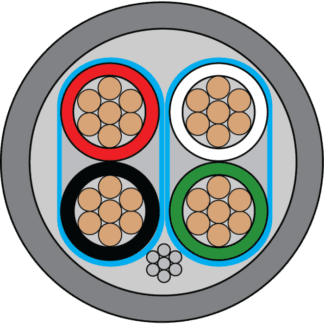 CQR 2x2 Core Belden 8723 Style Low Smoke & Fume Cable Grey