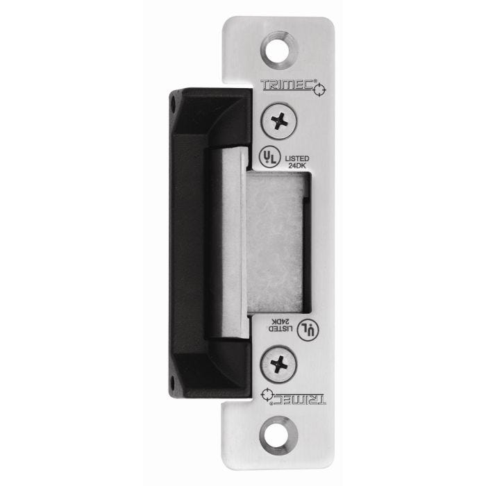 Trimec ES110 Electric Strike, 12/24Vdc Selectable Fail Secure, with Short and Long Faceplate