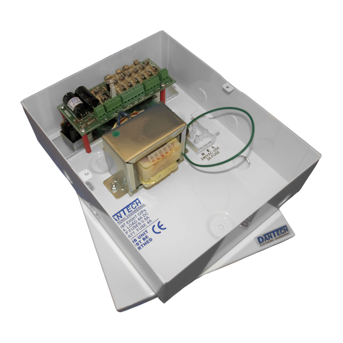 Dantech Steel Cased 8x 500mA 12VDC Power Supply with Integrated UPS