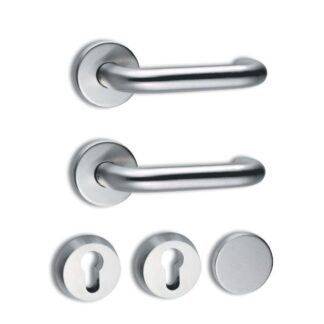 Abloy Lever Handle Set on Round Rose