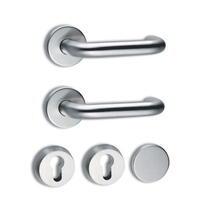 Abloy Lever Handle Set on Round Rose