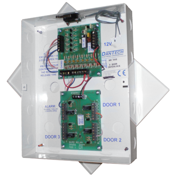 Dantech 12VDC Three Door Normally Closed Interlock Module with Optional Delay Timer