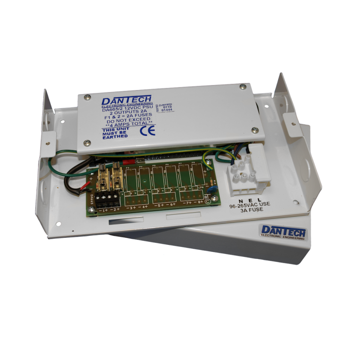 Dantech Multi-purpose 2x 12V 2A DC Switch Mode 4A PSU in a Mild Steel Enclosure