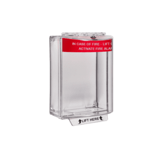 STI Universal Stopper - Surface Mount with Sounder, ACTIVATE FIRE ALARM Label